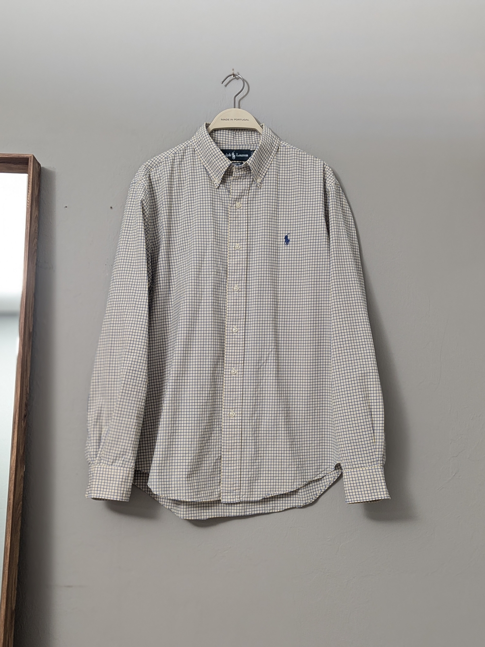 Polo by Ralph Lauren Custom Fit White/Blue/Yellow Checked Button-Down Shirt